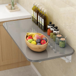 Schwebender, an der Wand montierter Klapptisch f&uuml;r Home-Office-Bar, klappbarer Computertisch, Esszimmer-Werkbank, platzsparender schwarzzer Wandtisch f&uuml;r Schlafzimmer und K&uuml;che (40 x 30)