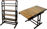 Multifunktionsregal, Ausziehbarer Esstisch, 2-in-1-Klapp-Esstisch/Umbautisch, Deformiertes Teleskop-B&uuml;cherregal, Platzsparender, Praktischer Aufbewahrungs-K&uuml;chentisch