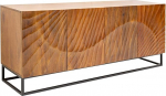 invicta INTERIOR Scorpion Solid Sideboard 177 cm pruunist mangopuust keerukas 3D nikerdustega kirstu sahtlitega