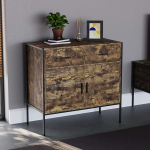 Vida Designs Brooklyn Sideboard 2 uksega 2 sahtlit Industrial Rustic Cabinet elutoa m&ouml;&ouml;bel (tume puit)
