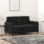 359437 2-kohaline diivan, must, 120 cm, Samet, Lounge diivan, Diivanid ja diivanid, Relax diivan, Diivan elutuppa, Diivan koos - 359437