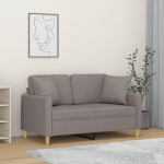 Homgoday 2-kohaline diivan dekoratiivsete padjadega diivan Diivan Lounge diivan Double diivan Modern Relax diivan Loveseat k&uuml;lalisdiivan iste m&ouml;&ouml;bel elutuppa magamistuppa kontorisse helehall 120 cm kangas