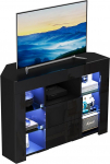 Dripex TV Lowboard nurgakapp LED-valgustusega must k&otilde;rgl&auml;ikega TV-kapp nurgakapp TV-kapp 100 x 68 x 40 cm (must)
