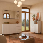Lomadox Wohnzimmer M&ouml;bel Set in Wei&szlig; modern mit Sideboard & Highboard, 2-teilig, Kommode, Hochkommode, Wohnzimmerschrank, Schrank-Set, Stauraumschrank, Wohnzimmer-Set