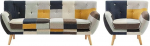 Vente-unique Couchgarnitur 3+1 - Patchwork - Mehrfarbig - SERTI II