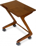 FLYJOE TV Tray Table with Wheels, Solid Rubberwood, Side Table, Coffee Table, Laptop Desk, Removable Snack Tray for Coffee Bed, Sofa, Dining, Writing, Reading, Living Room,