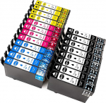 Komplekt 20 Multipack &uuml;hilduvatest printerikassettidest, mis asendavad Epson T0715 T0711 T0714 sobivad Epson Stylus SX510W DX4000 D120 SX415 SX 515 BX300 jaoks.