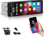 ESSGOO 6.36 Zoll Autoradio mit Wireless Carplay und Android Auto, HD IPS Bildschirm Auto Display Bluetooth Radio mit R&uuml;ckfahrkamera Mirror Voice Control Mirror Link FM
