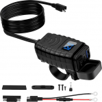 Thlevel USB C pistikupesa 12 V mootorratta laadur 48 W QC3.0 ja PD Type-C koos l&uuml;lituva LED voltmeetriga 12 V-24 V auto elamu auto paat