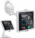 AboveTEK tahvelarvuti ja telefoni tugi koos iminapaga - kokkupandav 360&deg; autokinnitus iPadile/nutitelefonile (4-11 tolli), ideaalne autosse, koju ja kontorisse (valge)