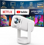 Aurzen D1 &otilde;hk Smart Projector Netflixiga, 16W Dolby Audio, v&auml;liprojektor 1080P HDR10 & 4K toega, 180&deg; p&ouml;&ouml;ratav mini kaasaskantav projektor USB-C PD-ga, TOF autofookus, trapetsikujuline
