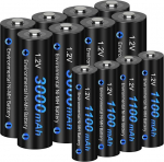 CITYORK 12-st 1,2 V Ni-MH akupakist AA AAA 8 x AA akut 3000 mAh ja 4 x AAA akut 1100 mAh.