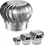 Roostevabast terasest p&ouml;&ouml;ninguventilaator, katuseturbiinide ventilaator, p&ouml;&ouml;rlev korstna kinnitus, tuuleturbiinid, katuseventilaator, ventilatsiooni kapuuts (110 mm/4,33 tolli)