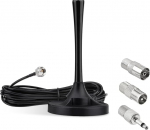 Superbat FM raadioantenn DAB antenn magnetilise alusega + 3 m pikenduskaabel + 3 pistikut siseruumide raadiotuunerile, AV audio-video kodukino vastuv&otilde;tjale, stereovastuv&otilde;tjale koos Bluetooth toites&uuml;steemiga jne.
