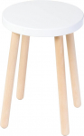 Puidust tugijalg 46 cm k&otilde;rge, &uuml;mmargune l&auml;bim&otilde;&otilde;t 32 cm, t&auml;ispuidust tugijalg, puidust tugijalg valge / naturaalne p&ouml;&ouml;k