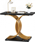 VEVOR konsoollaud sissep&auml;&auml;sulaua diivani taga (100 x 30 x 81 cm / L x S x K), ristk&uuml;likukujuline k&uuml;ljelaud MDF-st + terastorudest esikusse, magamistuppa, elutuppa, fuajeesse, koridorilaud, kuldne