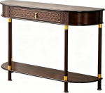 Halbrunder Console Table, Konsolentisch mit Schubladen, Offene Ablageregale f&uuml;r Wohnzimmer, Flur und Foyer(80x80x33cm/32x32x13in)