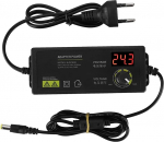 Watris Veiyi Adjustable Power Supply, 3-36 V 1.5 A 60 W Adjustable Power Supply, AC DC Adapter EU Plug with Digital Display, Universal Wide Range Power Supply Adapter for Motor Monitor LED Light Bar
