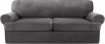 Velvet T padjad diivanikate 3 t&uuml;kki diivanikate m&ouml;&ouml;bli kaitse Stretch T padjad diivan kaitsekate 2 padjadele diivanile 2 individuaalse T padjakattega (Hall, Loveseat)