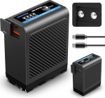 NEEWER NP-F970 Replacement Battery 10500 mAh with USB C USB A and 2 DC Ports PD 30 W Quick Charge 4 Hours Charged Power Battery NP-F550 F750 F970 Battery for Sony FX3/FX30/A7, for Canon R5, for Nikon