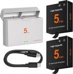 2er Pack 2800mAh Akku Ersatz kompatibel f&uuml;r DJI Osmo Action 6 / 5 Pro / 4/ 3 /Osmo 360 Kamera mit USB-C Dual-Slot Ladeger&auml;t