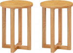 Hallowood Furniture Waverly Oak Round Side Table Set of 2 - Massiivpuidust &ouml;&ouml;kapp, hele tammepuust lamp, juhuslik, v&auml;ike taim, diivanilaud elutuppa ja v&auml;ikestesse tubadesse