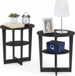 Furinno JAYA 2-15019WN Ovaalne otsa laud, kahest lauast koosnev komplekt, p&auml;hkelpuu