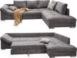 Kaunis Corduroy nurgadiivan magamisfunktsiooniga, Wave undersuspension, hubane L diivan W 298/D202/H84 cm, pikitool Ottoman Right, diivan Corduroy kangaga halli v&auml;rvi, 2 dekoratiivpatja beeži v&auml;rvi / 17201