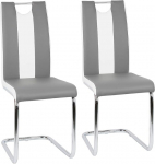 K&otilde;rge seljatoega s&ouml;&ouml;gitoa toolid, k&ouml;&ouml;gitool, elutoa toolid, S-kujuline s&ouml;&ouml;gitool, 39,5 x 49 x 98,5 cm, 2 tooli, halli/valge tooli komplektis