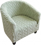 Surwin tugitooli kate, Jacquard tugitooli kaitsja, sametine ruuduline tugitooli viskamine, tooli kaitsekate, diivanikate klubitoolile, lounge & kokteilitoolile (roheline, &uuml;ks suurus)