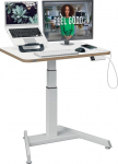 LEITZ Ergo Compact Workstation v&auml;ike elektriliselt reguleeritava k&otilde;rgusega istumis/seisu t&ouml;&ouml;laud, 80 x 60 cm, seisva t&ouml;&ouml;laua maksimaalne koormus 80 kg, t&otilde;usu meeldetuletusega, kontorisse ja kodukontorisse, valge, 65340001