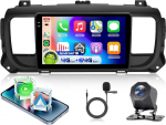 4G 64G VECHTEL 9" Bluetooth-Autoradio f&uuml;r Citroen Jumpy 3/Peugeot Expert/Toyota Proace Carplay Android Auto,Android 15,EQ,WiFi GPS,Mirror Link,RDS/FM Radio 2 Din mit AHD tagasis&otilde;idukamera