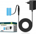 Lenink 3 V toiteallika akuadapteri aku asendaja 2 x AA patareidele, nt &uuml;hildub Bosch/Homematic IP/Eve Thermo Smart Home radiaatoritermostaadiga, j&otilde;ulukaunistus (must)