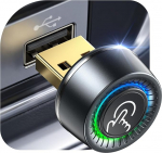 Versteckter CarPlay Wireless Adapter, 1-Tasten-Wechsel f&uuml;r 2 Phones, Kompatibel mit Apple CarPlay & Android Auto f&uuml;r GPS Navigation, Keine Latenz, f&uuml;r iPhone (iOS 10+) & Android 10+, Metall USB-A/C