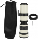 Manual Zoom Super Telephoto Lens White 420-800mm Aperture F / 8.3-16 Full Manual Focusing Telescope Zoom Telephoto Lens for EF-S Mount Camera