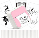 HUIJUTCHEN Mini Printer, Portable Photo Printer, Bluetooth Thermal Printer, Includes Pocket Printer, Sticker, Printer for iOS and Android, with 10 Rolls of Thermal Paper for Photos, Notes, Memos, DIY