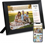 Veidoo Frameo 10 1 tolline 32GB WiFi digitaalne pildiraam 1280 x 800 HD IPS puuteekraan automaatne p&ouml;&ouml;ramine muusika kell fotod videod jagamine rakenduse kaudu kalender s&uuml;nkroonimine ideaalne
