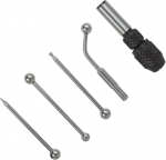 5-teiliges Oszillator- und Mittelfinder-Set f&uuml;r Fr&auml;smaschinen, inklusive Bohrfutterhalter, Nadelspitze, Kugel & Scheibe, versetzter Indikatorhalter