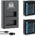 Blumax 2 x aku 1140 mAh Fujifilm NP-W126s/NP-W126 + Slim Dual USB laadija Fujifilm XT-3 XT3 XT-200 X-A7 XA7 X-T1-X-T10-X-Pro1-X-E1-X-E2-X-M1-X-A1-X-A1-X-A2-X-Pro2-X-ES2-X-A3 HS50EXr