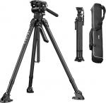 SMALLRIG Tribex 4259 Hydraulic Carbon Fibre Tripod Kit, Quick Extendable Camera Video Tripod with 4-Level Fluid Head with Counterweight, Continuous Damping When Pan/Tilt