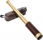 Laupha Retro Pirate Telescope Monocular 25 x 30 Zoomable Vintage Captain Jack Spyglass BAK-4 Lens Telescope Children Foldable Portable Pocket Monocular Adult for Outdoor Camping