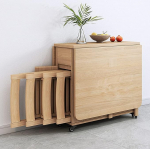 BLOHDI kokkupandav s&ouml;&ouml;gilaud, pikendatav s&ouml;&ouml;gilaud 4 tooliga, kokkupandav laud k&ouml;&ouml;ki, s&ouml;&ouml;gituppa, elutuppa, restorani (suurus : 1.4m)