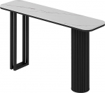 Moderner Rock Slab Eingangstisch, 120 cm, schmale Konsole f&uuml;r Flur, Foyer, Wohnzimmer, Schlafzimmer, stilvolles wei&szlig;es und schwarzes Sofatisch, platzsparendes Design