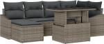 7 Teiliges Garten Diivan Set mit Kissen Grau Poly Rattan Gartenlounge Model3357772