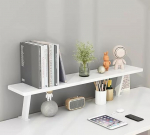 Wei&szlig;er freistehender Schreibtisch-Organizer - verstellbares Computerregal von 40,6 cm bis 101,6 cm f&uuml;r Zuhause, Schule und B&uuml;ro - stilvolle und funktsionaalne Schreibtischdekoration, platzsparende L&ouml;sung