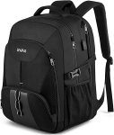 Extra-Large Backpack, 50L, Waterproof, 17-Inch (43.1-cm) Laptop Bag, Work Laptop Backpack with USB Charging Port, Anti-Theft, Business, Travel, School Backpack for Men, Women, Boys, Teenagers, Black