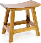 Divero Saipan Stool Made of Suar Wood, Treated - Pure Handmade - Colour: Brown