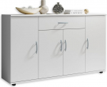 Stella Trading LILLY Sideboard valge - kaasaegne sahtlitega kapp ja palju panipaiku elutuppa, s&ouml;&ouml;gituppa ja esikusse - 118 x 70 x 30 cm (B x K x S)