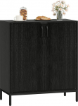 HOMCOM elutoa k&uuml;ljepaneel 2 uksega, kaasaegne k&ouml;&ouml;gi k&uuml;ljepaneel, reguleeritav riiul ja t&otilde;stetud alus, s&ouml;&ouml;gituppa, esikusse, magamistuppa, 80 x 40 x 90 cm, must