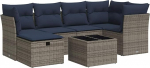 7-osaline aia diivan komplekt koos pehmendusega Hall Poly Rattan Garden Lounge Model3325297